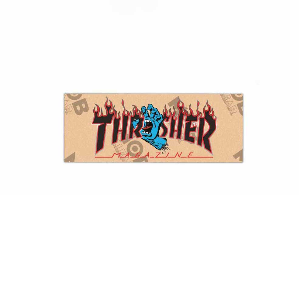 Santa Cruz X Thrasher Screaming Flame Logo Grip Strips Clear Grip Tape 9''x 3.25'' Griptape Sheet