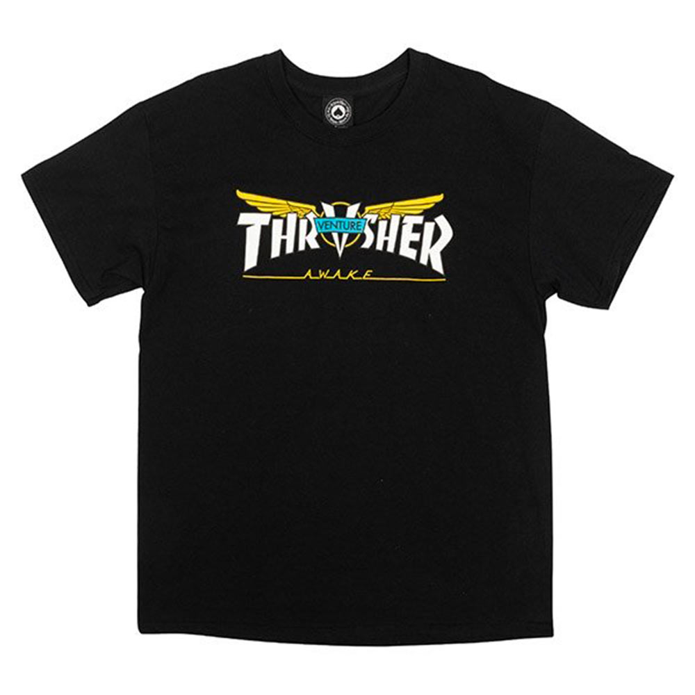Thrasher X Venture Trucks Awake Black Men's T-Shirt