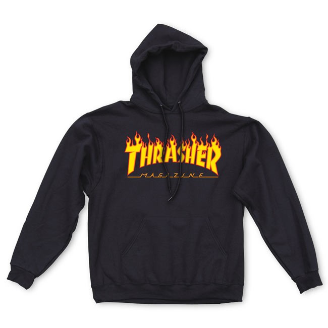 Thrasher Flame Black Men's Hoodie