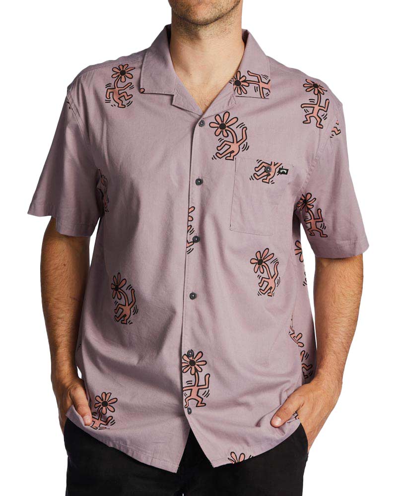 Billabong Flower Dance Vacay SS Grey Violet Men's Shirt