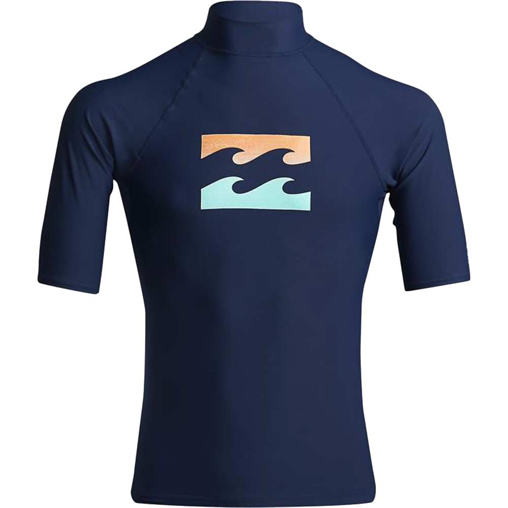 Billabong Team Wave Navy Short Sleeve UPF 50 Rash Vest for Men