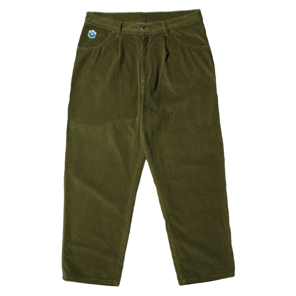Blue Flowers Bloom Corduroy Pants Forest Green Ανδρικό Παντελόνι
