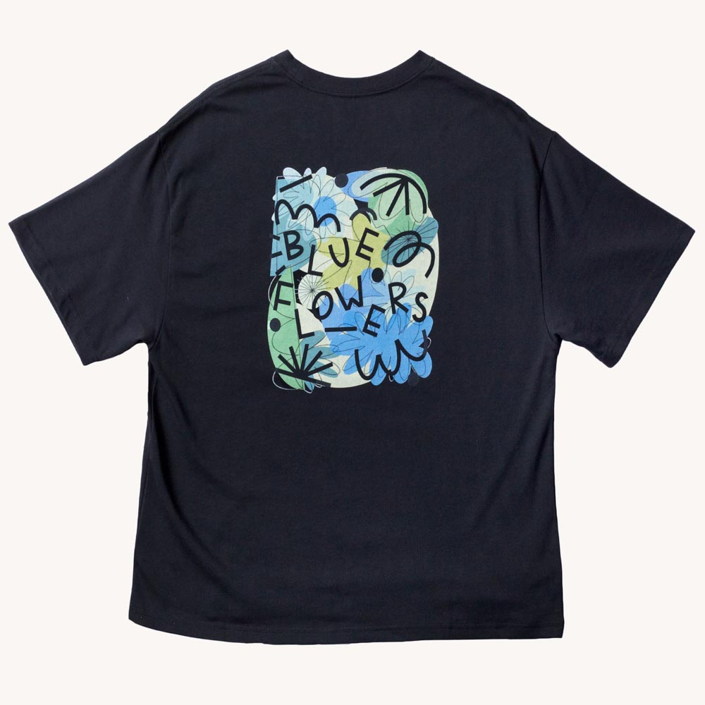 Blue Flowers Pollinator Black Ανδρικό T-Shirt