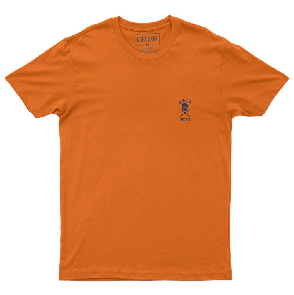 C1rca AL50 Skull Tee Bright Orange Navy Men's T-Shirt