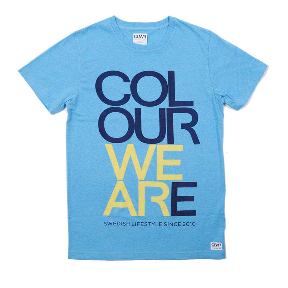 Colour Wear We Are Pale Blue Melange Men's T-Shirt