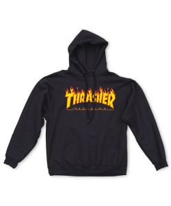 Thrasher Flame Black Ανδρικό Φούτερ Κουκούλα