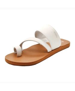 Flojos Amara White Tan Women's Sandals