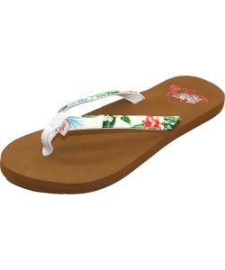 Flojos Keilani White Hibiscus Women's Sandals