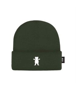 Grizzly Og Bear Embroidered Olive Beanie