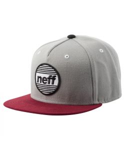 Neff Average Snapback Grey Maroon Hat
