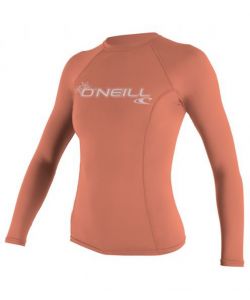 O'Neill Wms Basic Skins L/S Rash Guard Light Grapefruit Γυναικεία Lycra