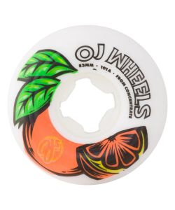 Oj From Concentrate White Orange Hardline 101A 53mm Skateboard Wheels
