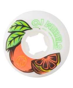 Oj From Concentrate White Orange Hardline 101A 54mm Skateboard Wheels