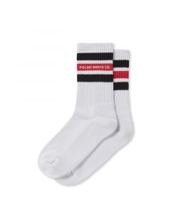 Polar Fat Stripe Socks White Black Red Socks
