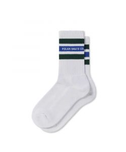 Polar Fat Stripe Socks White Green Blue Socks