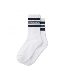 Polar Rib Socks Fat Stripe White / Blue