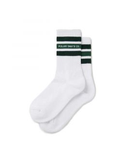Polar Rib Socks Fat Stripe White / Green