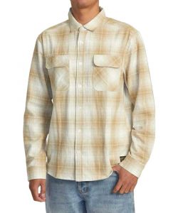 Rvca Dayshift Flannel Ls Khaki Men's Shirt