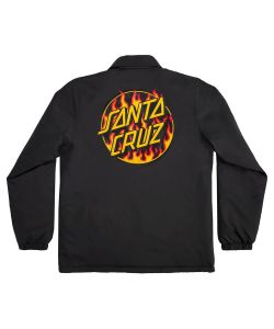 Santa Cruz X Thrasher Flame Dot L/S Coach Jacket Black Men's Jacket