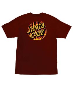 Santa Cruz X Thrasher Flame Dot S/S Burgundy Men's T-Shirt