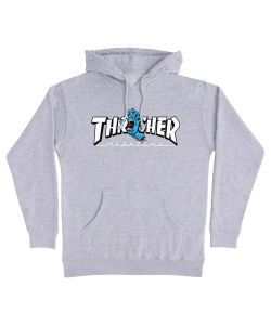 Santa Cruz X Thrasher Screaming Logo Grey Heather Men's Hoodie