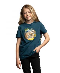 Santa Cruz Youth Aloha Dot Front T-Shirt Tidal Teal Kids T-Shirt