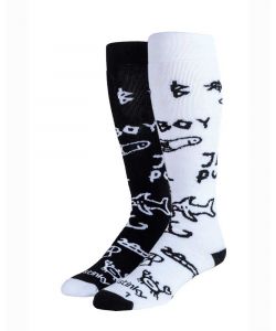 Stinky Socks Andrew Brewer 'Bad Boy' White/Black Snow Socks