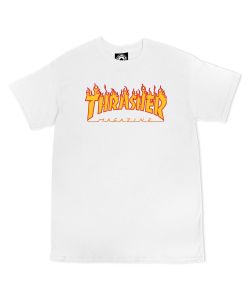 Thrasher Flame Mag White Men's T-Shirt