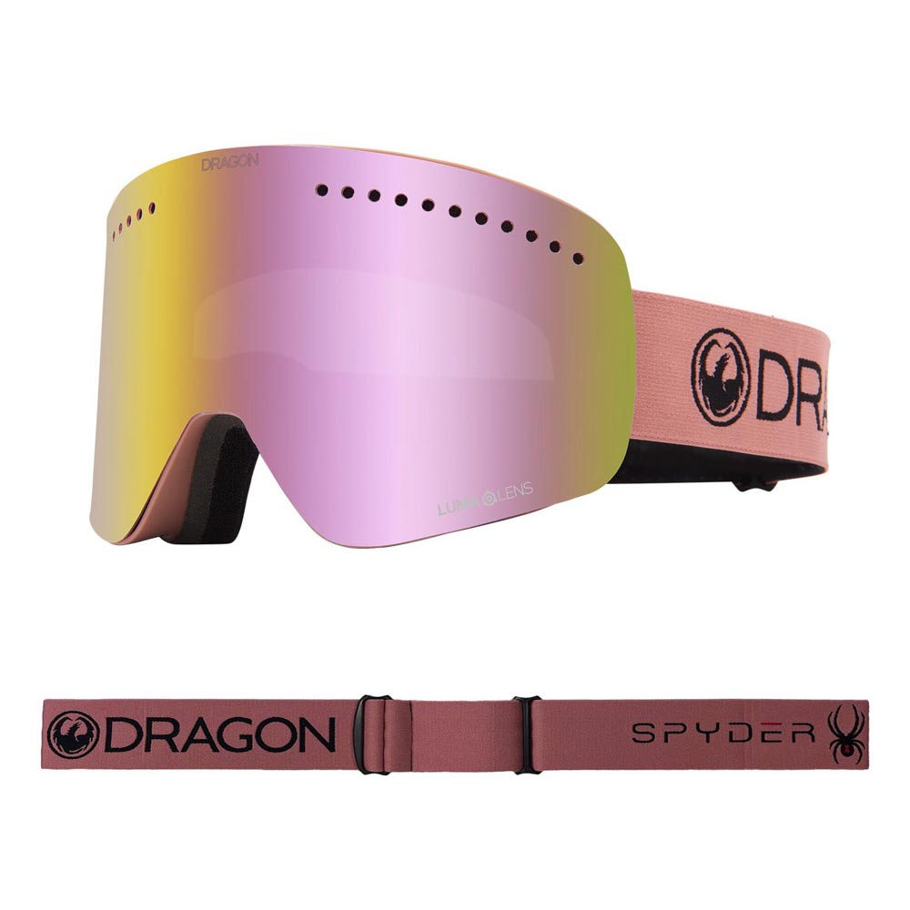 Dragon Dusty Roses Spyder Collab Lumalens Pink Ionized Lens + Bonus Lens Snow Μάσκα
