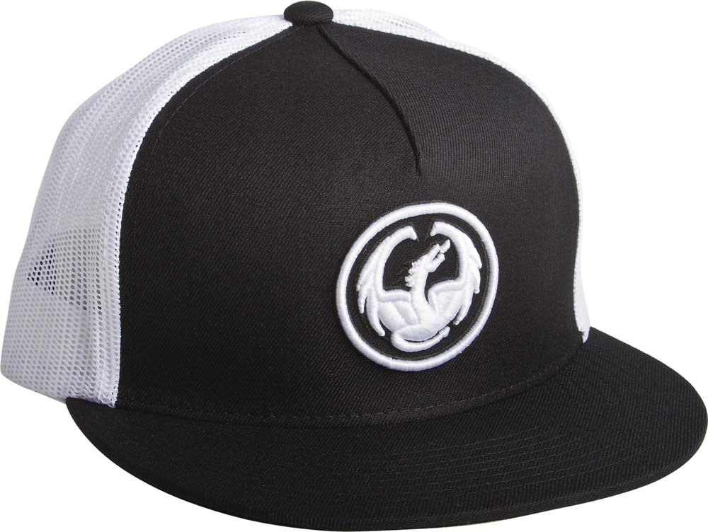 Dragon Icon Mesh Staple Line Black Hat