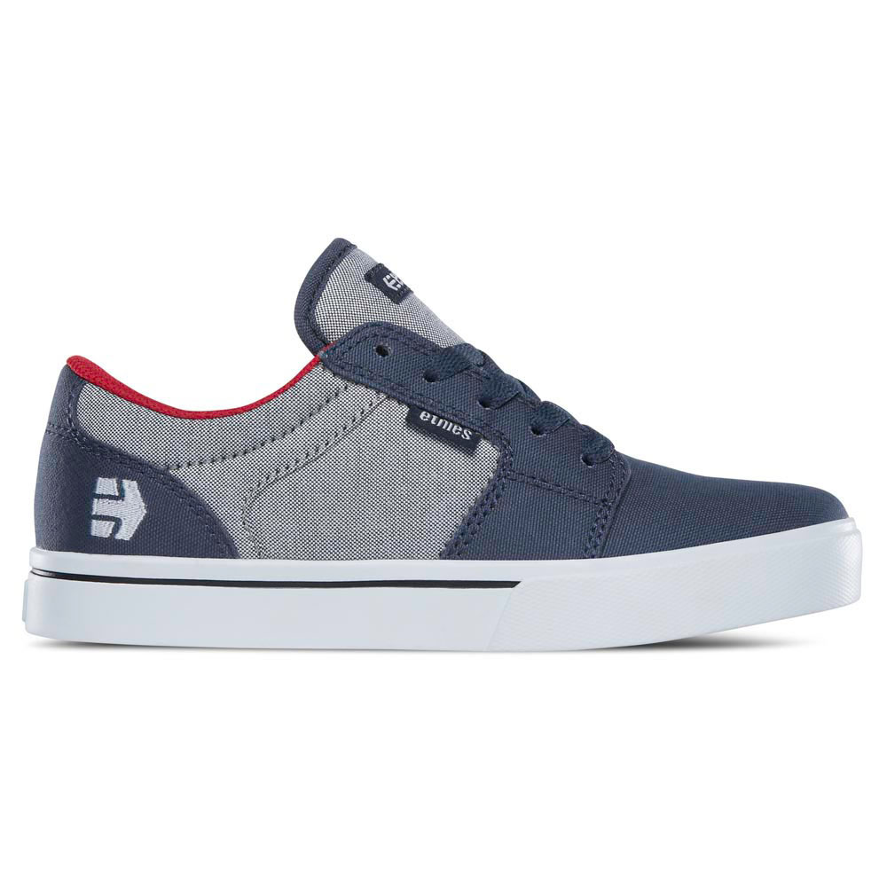 Etnies Barge Ls Grey/White/Red Kid's Shoes