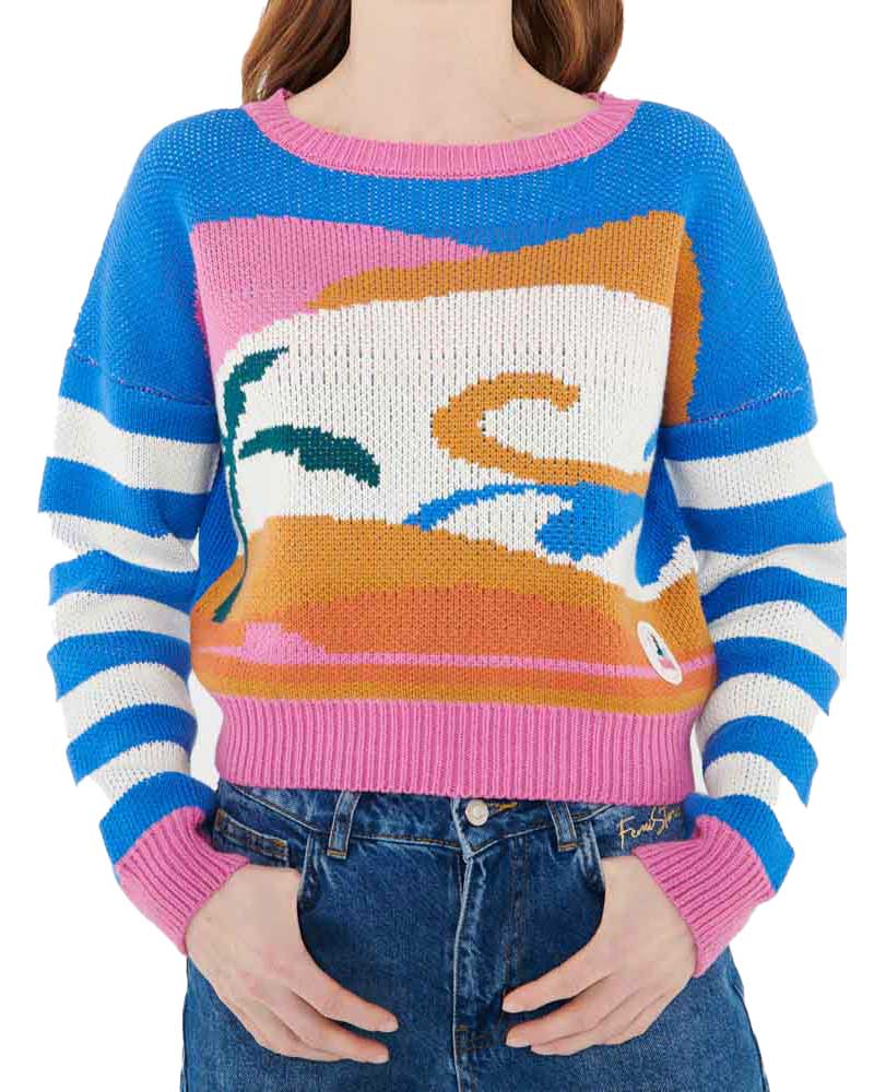 Femi Stories Pilo Sweater Blue Women's T-Sweater