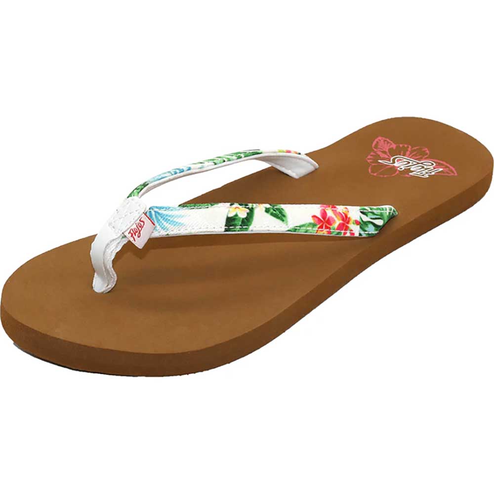 Flojos Keilani White Hibiscus Women's Sandals