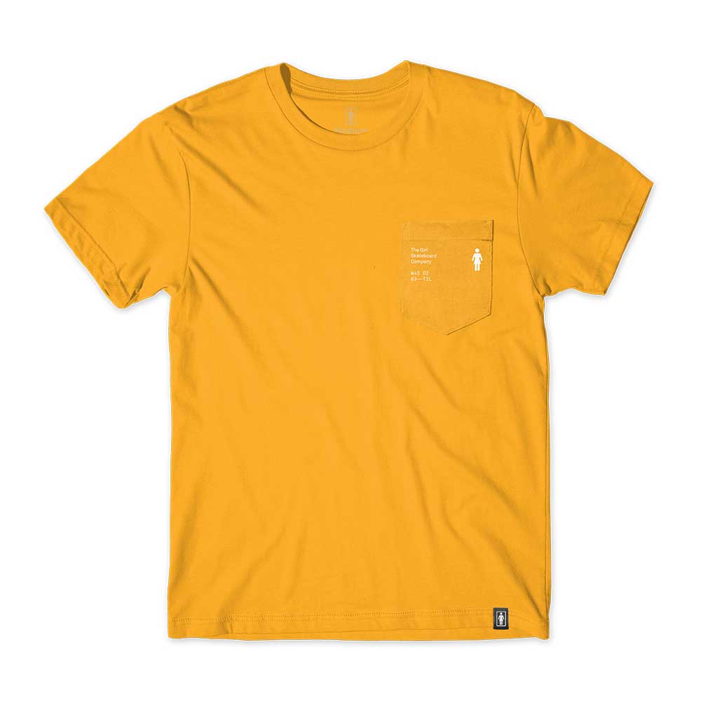 Girl Detailed Pocket Gold Men's T-Shirt