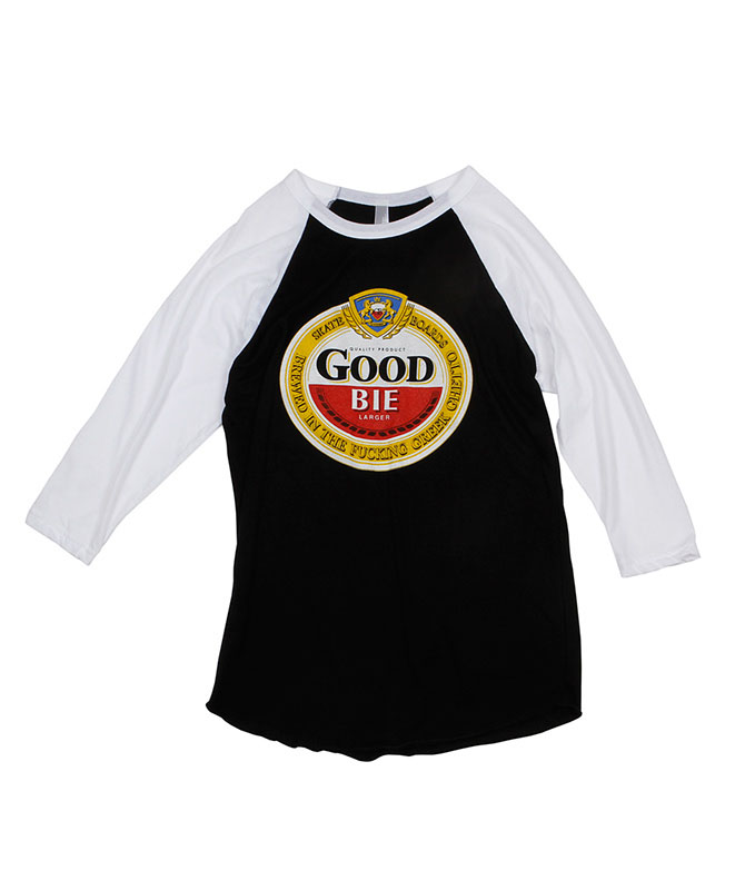 Goodbie Ghetto Brew Ltd  3/4 Black/White Raglan