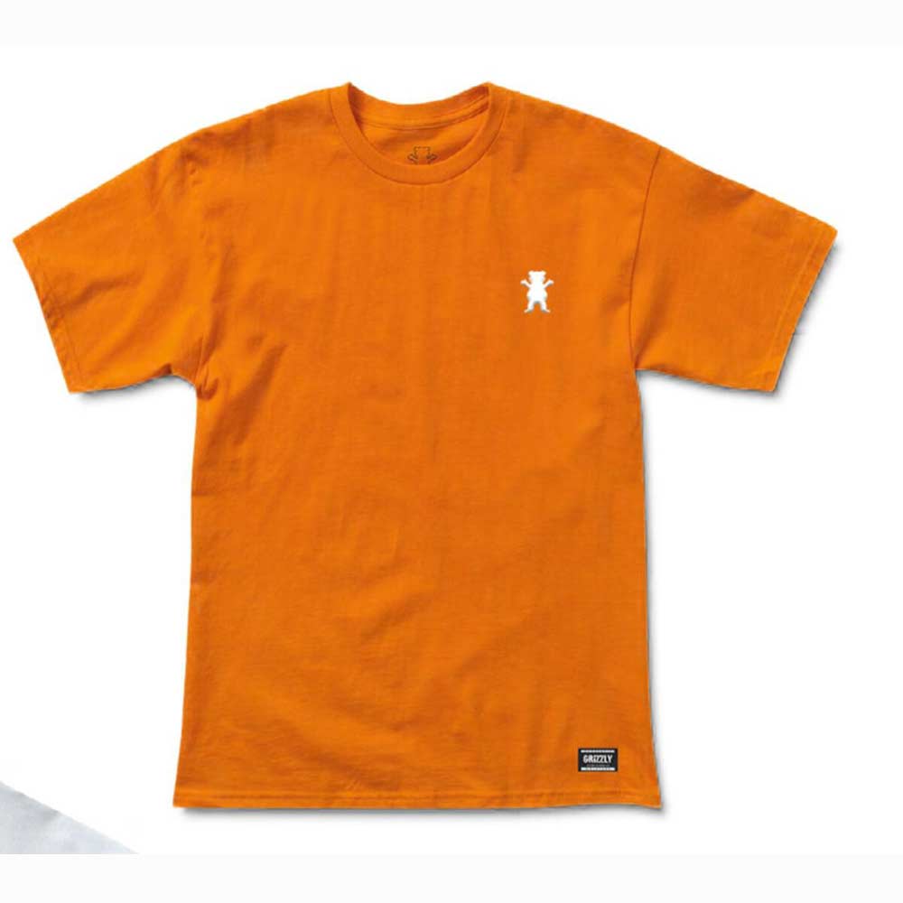 Grizzly Embroidered Og Bear Orange White Men's T-Shirt