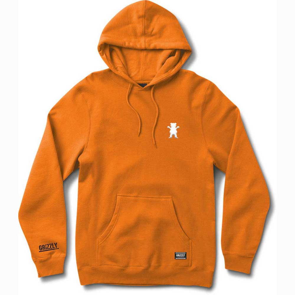 Grizzly Og Bear Embroidered Hoodie Orange White Men's Hoodie