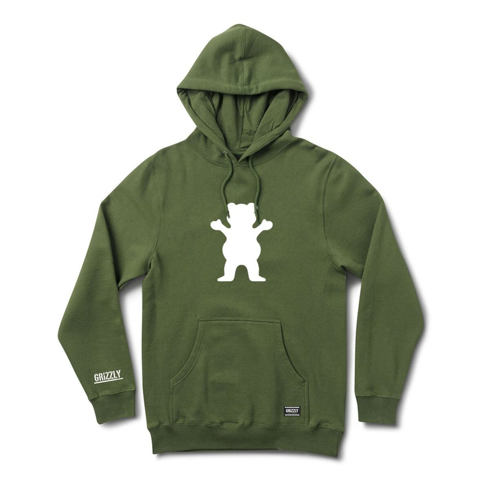 Grizzly Og Bear Military Green White Men's Hoodie