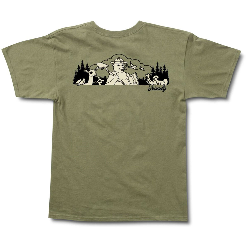 Grizzly Smoke On This Military Green Men's T-Shirt