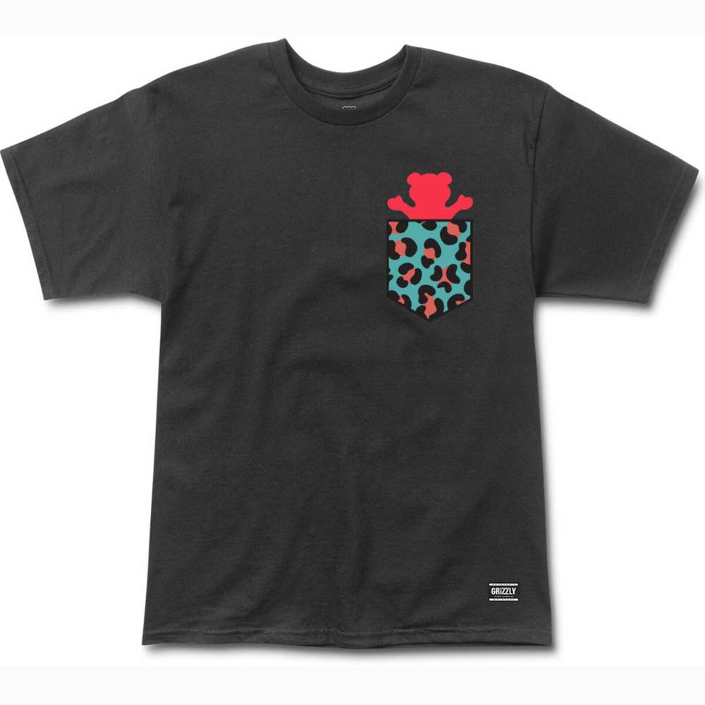 Grizzly Street Cheetah Pkt Tee Black Men's T-Shirt