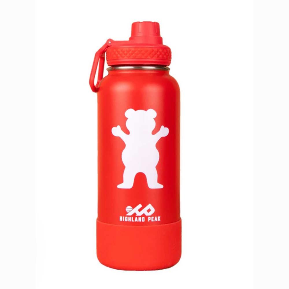 Grizzly X Highland Peak Water Bottle Red
