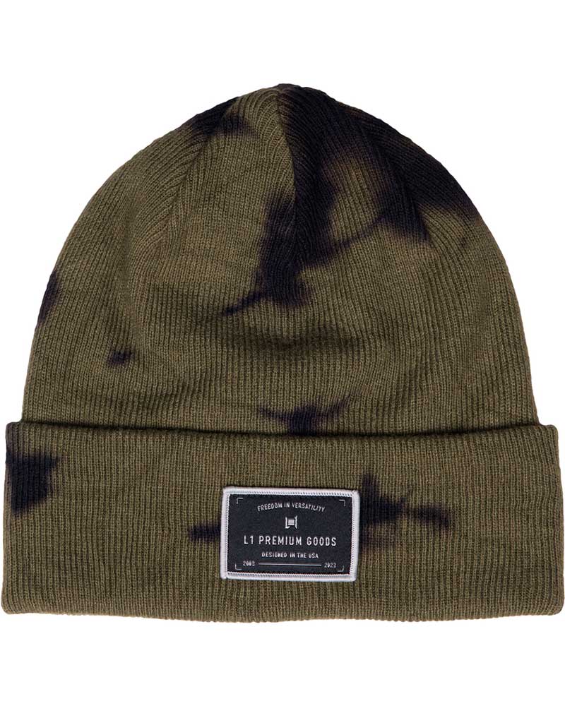 L1 Washed Out Moss Beanie