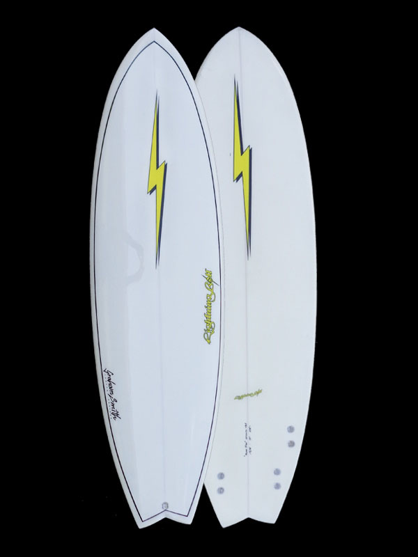 Lightning Bolt Fish Quad 5' 8'' White Surfboard