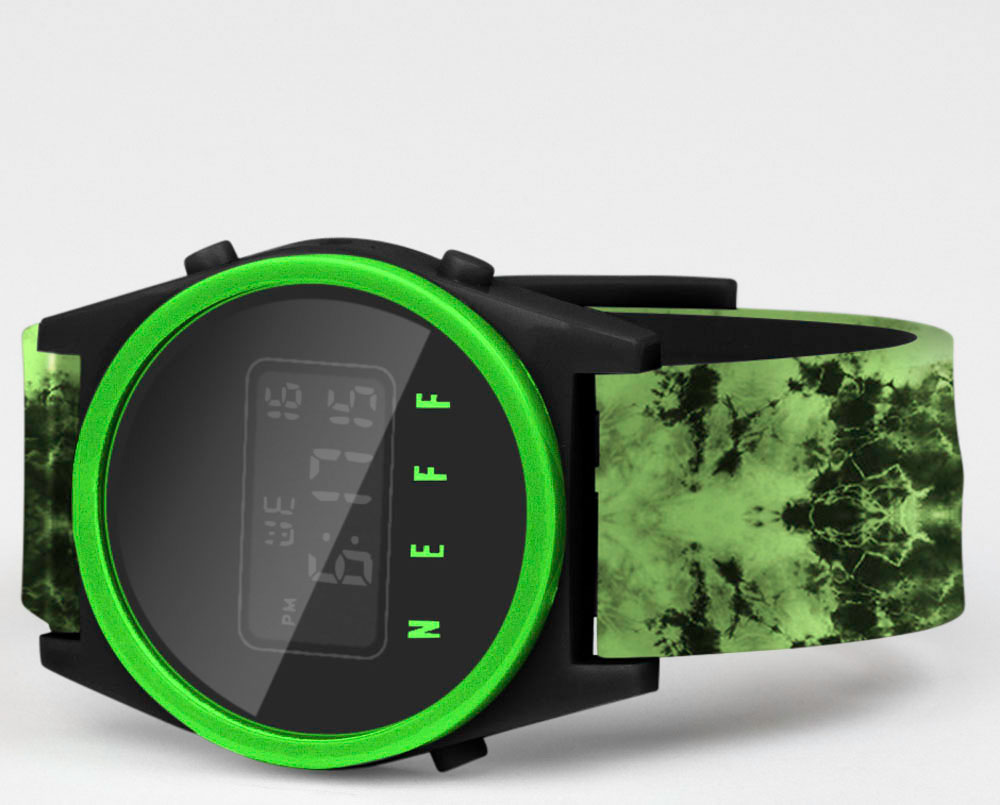 Neff Daily Digital Green Wash Black Slime Watch