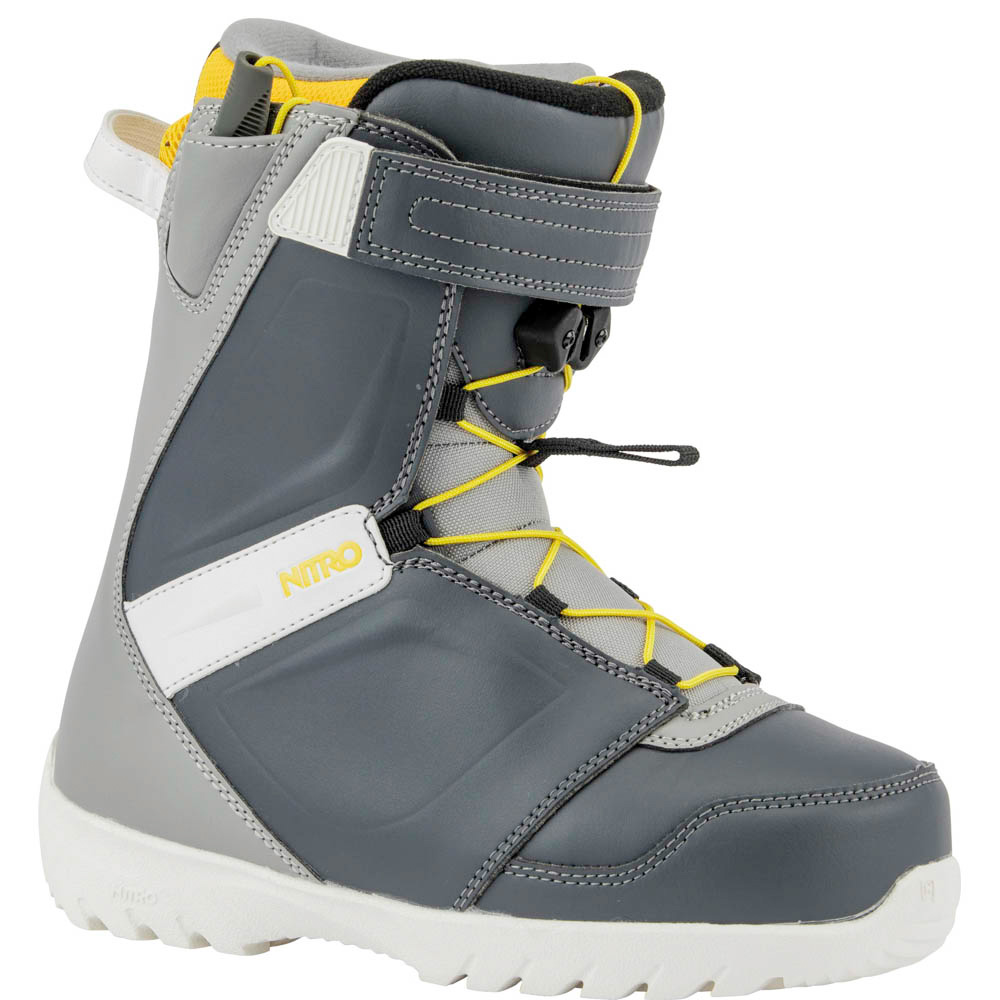 Nitro Droid Qls Navy Blue Grey Yellow Youth Snowboard Boots