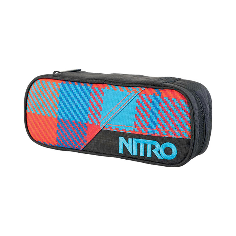 Nitro Pencil Case Plaid Red-Blue