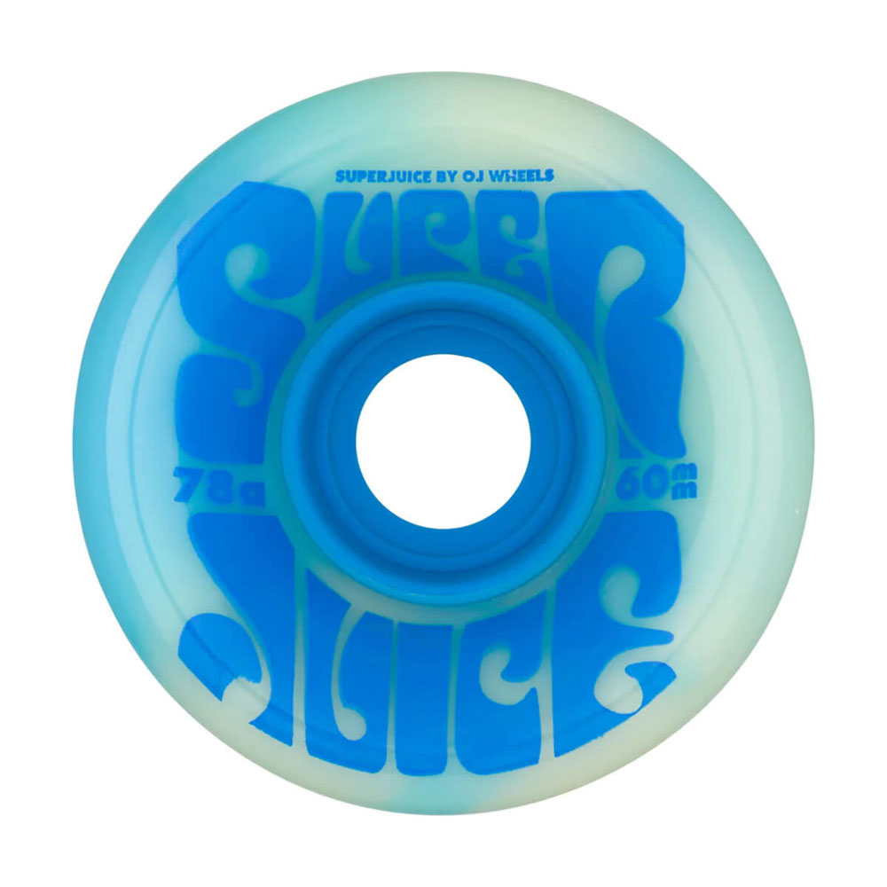 Oj Super Juice Cream And Sky Blue Swirl 78A 60mm  Skateboard Wheels