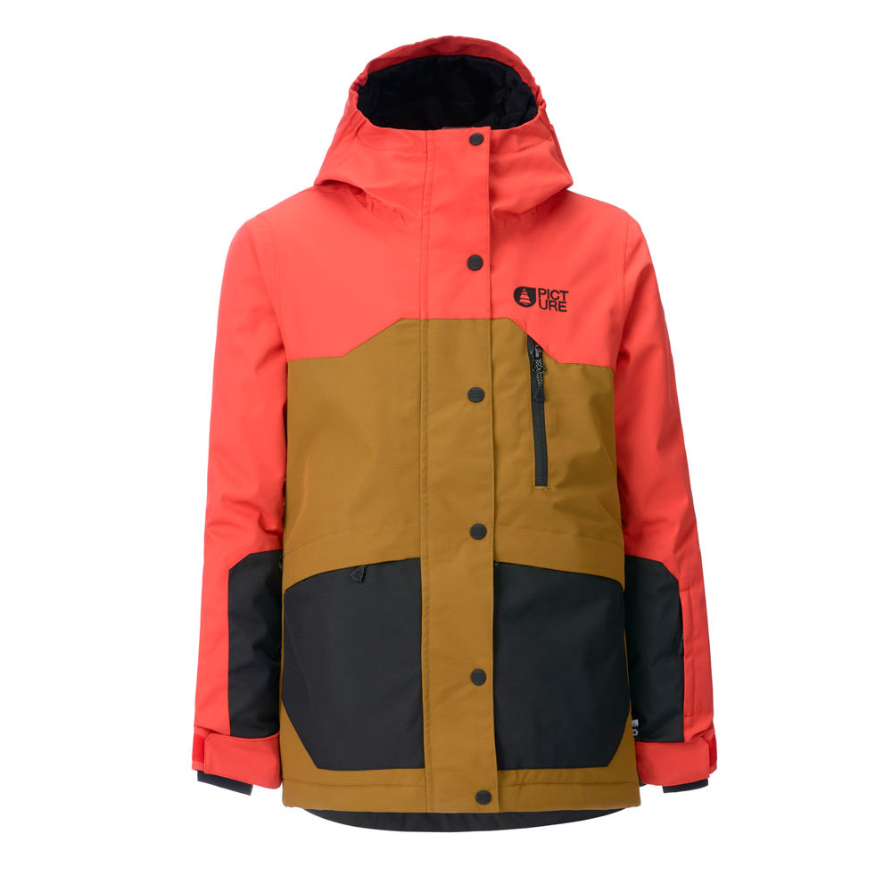 Picture Weeky Hot Coral Black Kids Snow Jacket