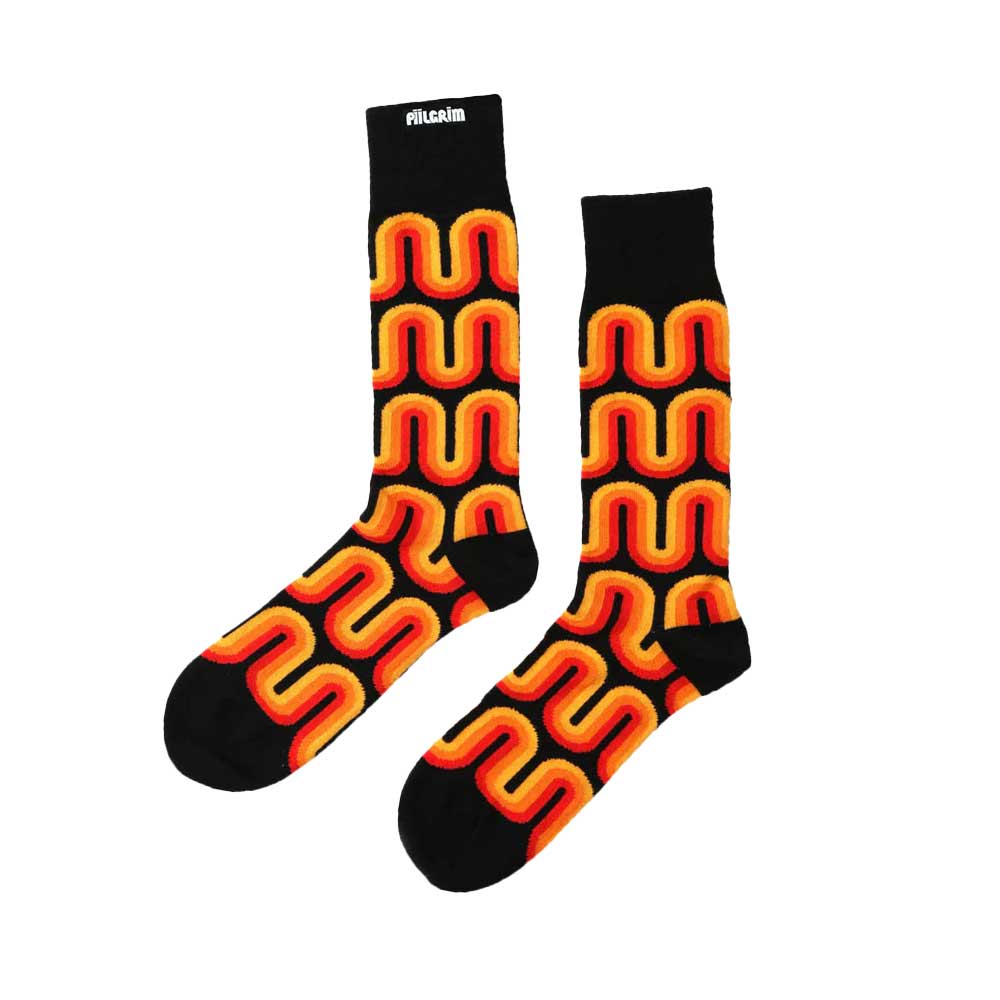 Piilgrim Madcap Black Orange Socks