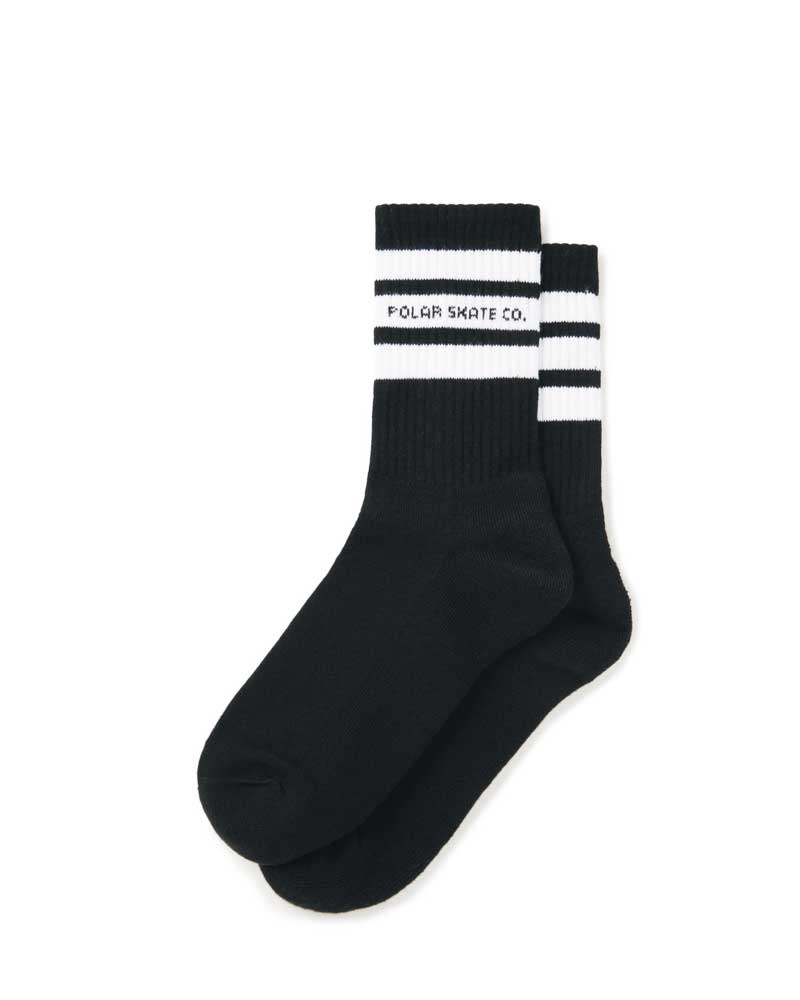 Polar Rib Socks Fat Stripe Black